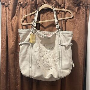 Coach Audrey Andie Large Leather Cinched Tote Bag